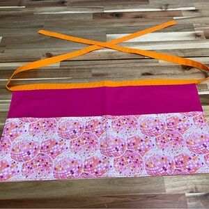 Disco Ball Half Apron – Bright Pink & Orange Utility Apron